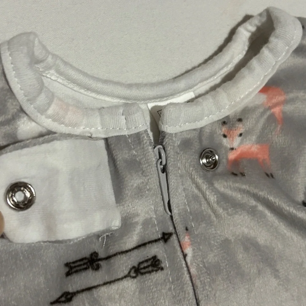 Modern Baby Sleep Sack Kids 0-3M Gray Fox Arrow Plush Wearable Blanket